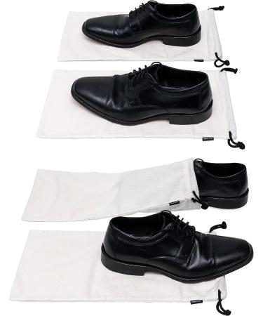 4 Pack Beige Shoe Dust Bags - Washable Flannel Pouches for Travel and Home Storage - 8x17 Inch (Pack of 4) - Buy Online on GoSupps.com