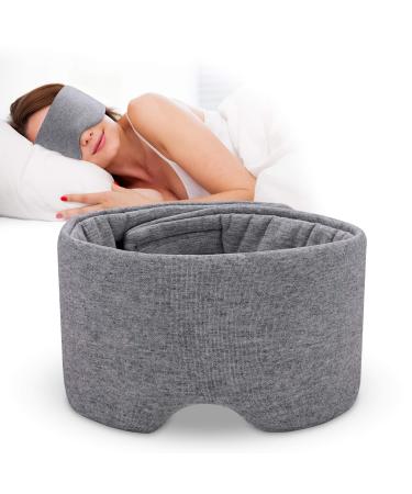 Cotton Sleep Mask for Men & Women Handmade Eye Mask for Sleeping - Light Blocking / Breathable / Comfortable Blindfold Eyeshade for Airplane / Nap / Travel with Earplugs
