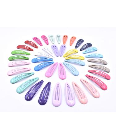 Art&Beauty 20 Pairs Assorted Color Glossy Snap Prong Clips Non-Slip Hair Clips Barrettes for Girls Ladies Women
