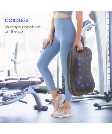 Comfier Cordless Shiatsu Back Massager with Heat - Rechargeable Chair Pad, Portable and Adjustable Intensity - Ideal Gifts, Cordless Dark Gray - Buy Online on GoSupps.com