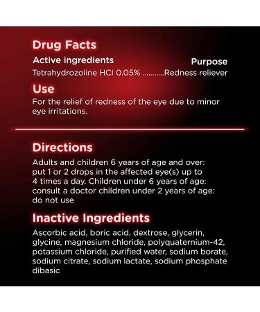 Visine Red Eye Comfort - Fast Redness Relief Eye Drops | Tetrahydrozoline HCl | 0.5 fl. oz (Pack of 2) | International Shipping - Buy Online on GoSupps.com