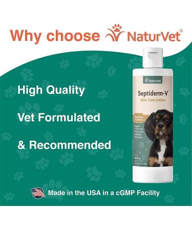 NaturVet Septiderm-V Skin Care Lotion for Dogs & Cats | Pet Health Supplement for Dermatitis, Allergies, and Hot Spots | Grooming Aid - 16 Oz - Buy Online on GoSupps.com