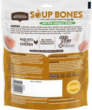 Rachael Ray Nutrish Soup Bones Chicken & Veggies Dog Treat Chews 11 Count - Long Lasting Chew, Pack of 1 - Buy Online on GoSupps.com