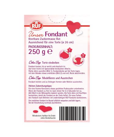 Red Fondant for Cake Decorating - Palm Oil-Free Gluten-Free Perfect for Roses & Figures - 250g Pack - Buy Online on GoSupps.com