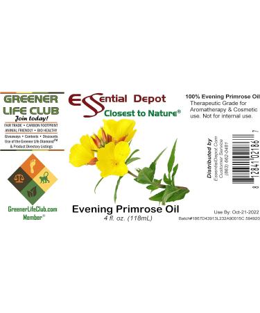 Evening Primrose Oil 4 oz - GC/MS Tested - Pure & Safe in Amber Glass Bottle - International Shipping Available - Buy Online on GoSupps.com