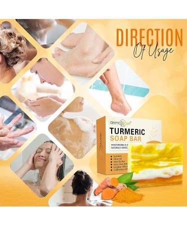 Organic Turmeric Soap Bar 3.5 OZ - Handcrafted Skincare for Face & Body | Blemish Control, Acne Reduction, Radiant Skin | Fades Scars, Sun Damage, Age Spots - Natural Ingredients - Buy Online on GoSupps.com