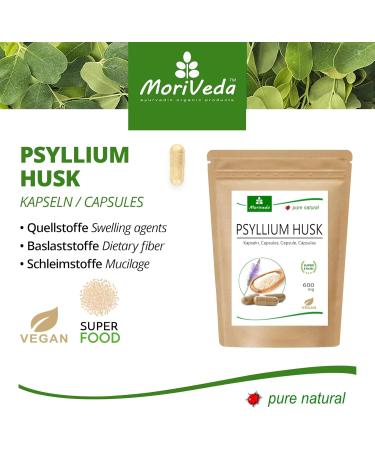 NPVital NL Psyllium husk capsules 100 psyllium husk powder intestinal digestion detox vegan and glutenfree 120 capsules by MoriVeda - Buy Online on GoSupps.com