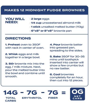 Aviate Keto Brownie Mix - Midnight Fudge Chocolate - 0 Net Carb, Sugar-Free & Gluten-Free Dessert - Lupini Flour Low Carb Brownie Mix (8.8 oz) | Keto-Friendly Snack - Buy Online on GoSupps.com