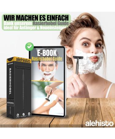 Alehisto Premium Razor Hobel | 10 Blades & Free E-Book | Eco-Friendly Wet Shaving for Men & Women | Sustainable Plastic-Free Grooming - Buy Online on GoSupps.com
