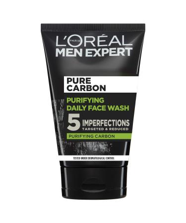 L'Oreal Paris Men Expert Face Wash Pure Charcoal Glycerin and Salicylic acid - Blackhead Cleanser for Men 100 ml (Pack of 1)