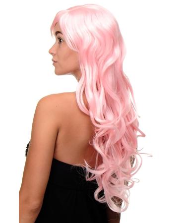 WIG ME UP Long Pink Curly Wig with Bangs 70cm Wavy Side Parting Hair (9204S-T2333) | International Shipping Available - Buy Online on GoSupps.com