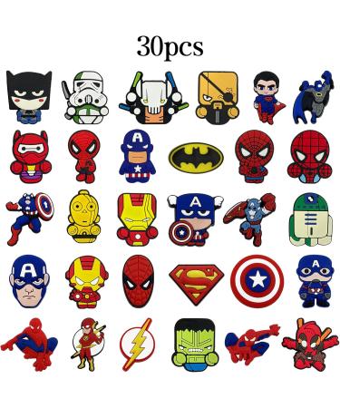 WKXINXUAN 30 Pack Marvel Cartoon Shoe Pins - Crocodile & Super Hero PVC Charms for Kids & Adults | DIY Clog Shoe Decorations & Gift Ideas - Buy Online on GoSupps.com