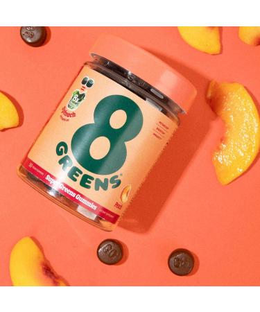 8Greens Supergreens Gummies | Super Greens Powder Superfood Gummy for Metabolism Immunity & Focus Digestive Health Enzymes Organic: Chlorella Spirulina Aloe Vera Peach Flavor 50 Count Peach 50 Count (Pack of 1) - Buy Online on GoSupps.com