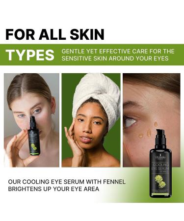 Vitavelle Cooling Eye Serum for Dark Circles & Puffiness - Hydrating Anti-Aging Formula with Fennel Extract - Paraben-Free Eye Gel for Moisturizing & Depuffing - Buy Online on GoSupps.com