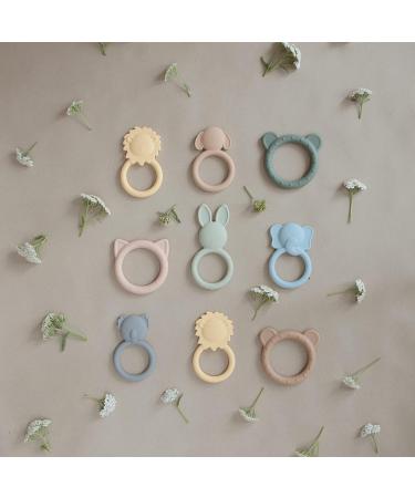 Mushie BPA-Free Silicone Bite Ring for Babies | Enhances Visual & Motor Skills | Safe Toddler Accessories | B r Design Natural Bear - Buy Online on GoSupps.com