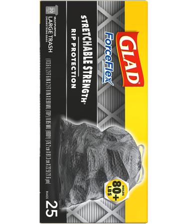 Glad ForceFlexPlus Black Large Drawstring Trash Bags 30 Gal - 25 Ct | 25 Count | Standard Packaging - Buy Online on GoSupps.com