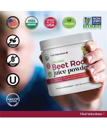 100% Organic Beet Root Juice Powder - Highest Purity | USA Grown | Nitric Oxide Boost for Cardio & Athletic Performance - Buy Online on GoSupps.com