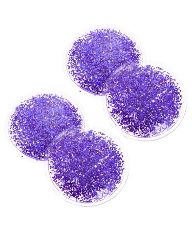 Angoily 2 Pairs Gel Eye Mask Round Cold Hot Eye Cover Cooling Eye Cover Women Eye Covers Reusable Eye Sleep Patch Under Eye Pad Fatigue Relaxing Eye Pads Summer Purple PVC Ice Cream