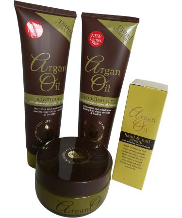 Morroccan Argan Oil 4 Pack Beauty Gift Set Moisturising Body Butter Hair Shampoo Conditioner and Hand and Nail Cream Easter 2018 Bath Set - Buy Online on GoSupps.com