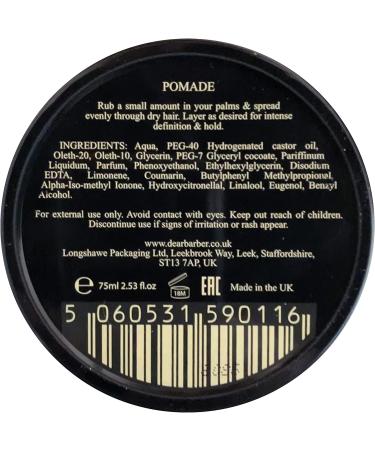 Dear Barber Men's Strong Hold Pomade Travel Size Tin - High Shine Finish - Controls Curly Frizzy Hair - 20ml (Pack of 1) - Buy Online on GoSupps.com