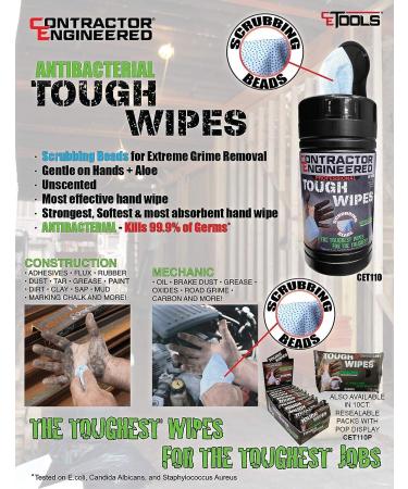CE Tools Pro Tough Wipes with Scrubbing Beads - 50 Count | Heavy-Duty Cleaning Wipes - Buy Online on GoSupps.com