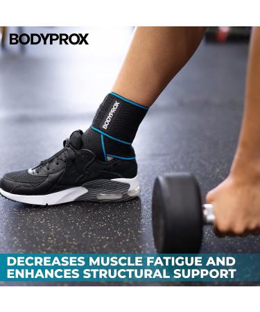 Bodyprox Adjustable Compression Ankle Support Brace for Sports - One Size Fits Most | Men & Women - 1 Pack - Buy Online on GoSupps.com