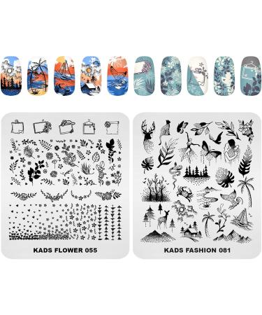 KADS 10pcs Nail Stamping Plates - Heart Rabbit Flower & Ice Cream Designs | DIY Nail Art Tools for Stunning Manicures - Buy Online on GoSupps.com