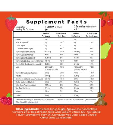 HERBION Naturals Multivitamin Gummies for Kids Immune Support with Vitamin C D3 B12 A E & Zinc Strawberry Flavor Gluten Free Vegan Chewable Gummies for Vitality & Immunity 90 CT Pack of 1 90 Count (Pack of 1) - Buy Online on GoSupps.com