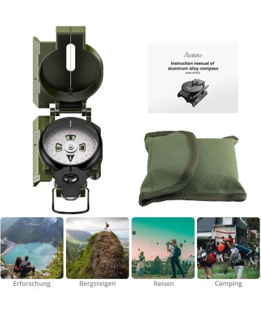 Ultralight Military Compass with Clinometer - 110g Waterproof Navigation for Hiking & Hunting - 3000 Gauss Magnetic Aluminum Alloy - Buy Online on GoSupps.com
