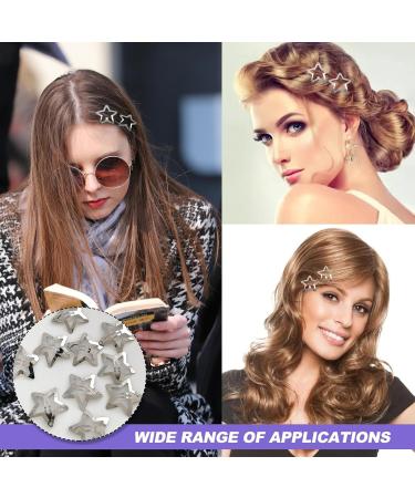 Star Snap Hair Clips 50 Pcs Silver Star Hair Clips Barrettes Small Metal Stars Snap Hairclips Barrette Accessories for Girls Women - Buy Online on GoSupps.com