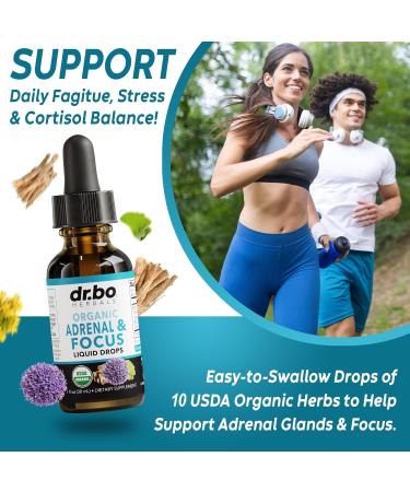 Adrenal Support Supplements Liquid Drops - Organic Adrenal and Focus Supplement Cortisol Manager Adaptogen Adults Ginkgo Biloba for Kids Calm - Natural Brain and Memory Fatigue Stress Attention 1oz - Buy Online on GoSupps.com