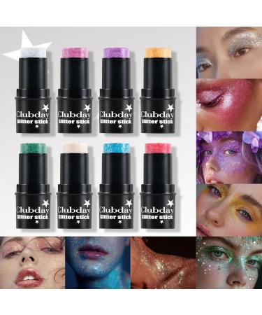 INTEROOKIE Glitter Eyeshadow Stick - 8 Shiny Colors Multifunctional Face Makeup for Stage Performance and Daily Wear (6) - Buy Online on GoSupps.com