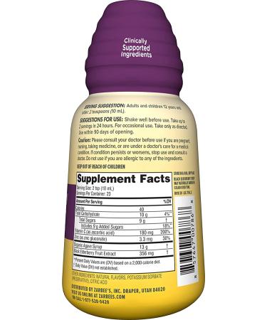 Zarbee's Black Elderberry Immune Support - 8 fl oz | Best Natural Defense - Buy Online on GoSupps.com