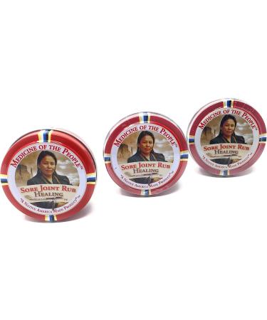 Sore Joint Rub Healing Salve for Arthritis & Muscle Pain - Medicine of The People (Pack of 3 Tins) - 0.75 oz Each - Buy Online on GoSupps.com