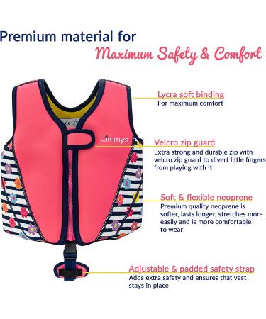 Limmys Premium Neoprene Swim Vest for Girls | Small Size with Drawstring Bag | Ideal Buoyancy Swimming Aid - Buy Online on GoSupps.com