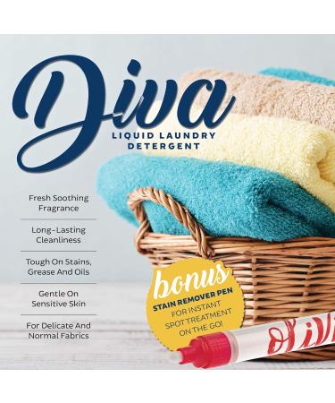 Tyler DIVA Glamorous Wash 1/2 Gallon | Fresh Scented Laundry Detergent & Olivi Stain Remover Pen for Clothes Linen & Expensive Fabrics - International Shipping Available - Buy Online on GoSupps.com