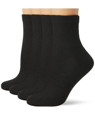 Dr. Scholl's Women's Diabetes & Circulator Socks - 4 & 6 Pair Packs Ankle 8-12 4 Black