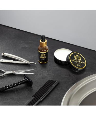 Luxury Beard Oil & Growth Kit for Men | Nourishing Sandalwood Scent | Natural Ingredients & Softening Balm - Buy Online on GoSupps.com