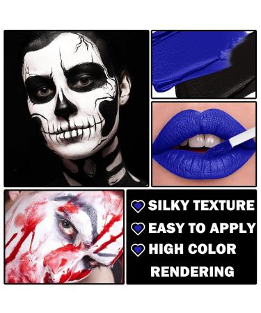 4PCS Liquid Lipstick Makeup Kit - Black Blue White Fake Blood for Halloween | Smudge-Proof & Long-Lasting Lip Gloss for Adults | Goth Makeup Set A - Buy Online on GoSupps.com