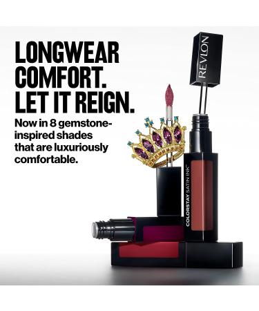 Revlon ColorStay Satin Ink Liquid Lipstick - Lady Topaz 0.17 Fl Oz | Longwear Lip Colors with Black Currant Seed Oil - Buy Online on GoSupps.com