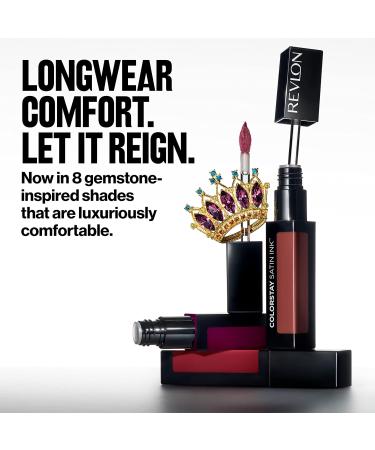 REVLON ColorStay Satin Ink Crown Jewels Pink Duchess Liquid Lipstick - Longlasting & Waterproof Lipcolor with Black Currant Seed Oil - 0.17 fl oz (Pack of 1) - Buy Online on GoSupps.com