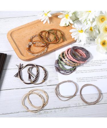 20pcs Boho Hair Tie Bracelets - Dual-use Elastic Bands for Thick Hair | Decorative Accessories for Women and Girls - Buy Online on GoSupps.com