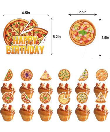 Pizza Party Decorations Includes Happy Birthday Banner Hanging Swirls Cake Topper Cupcake Toppers Balloons for Pizza Birthday Party Supplies - Buy Online on GoSupps.com