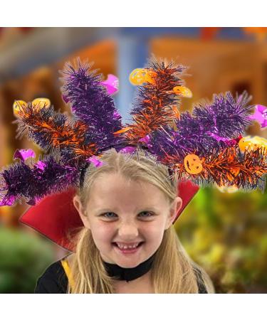 Halloween Headband Pumpkin Ghost Bat Skeleton Colorful Wool Strips Halloween Hair Bands | Halloween Accessories for Adults Halloween Headwear Favors Bat Pumpkin - Buy Online on GoSupps.com