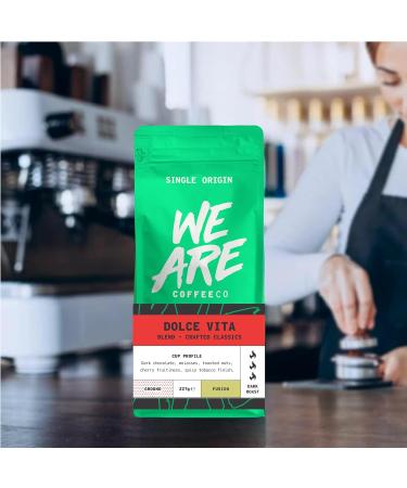 Coffee Ground for Cafetiere 227g Bag Dolce Vita Blend Ground Coffee Chocolate Nuts & Fruits Notes 100% Arabica & Robusta Dark Roast Fresh Coffee Single Origin (We Are Coffee Co) Ground Cafetiere 227 g (Pack of 1) - Buy Online on GoSupps.com