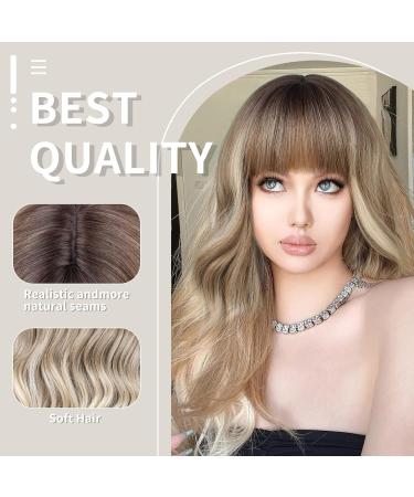 Faelbaty Long Curly Blonde Ombre Wig for Women | Natural Cosplay Wig with Ponytail | Perfect for Girls - Buy Online on GoSupps.com