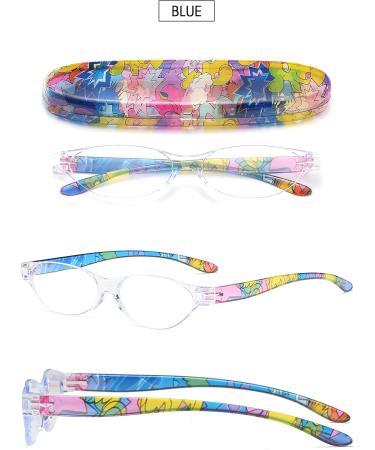 Vevesmundo Women's Blue Light Filter Cat Eye Reading Glasses - Vintage Floral Frameless Anti-Blue Light Visual Aid with Case - 2.0x Magnification - Buy Online on GoSupps.com