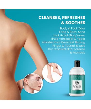 Tea Tree Oil & Peppermint Body Wash for Body Odor, Acne & Skin Irritations - 9 OZ (2 PACK) - Purely Northwest - Buy Online on GoSupps.com
