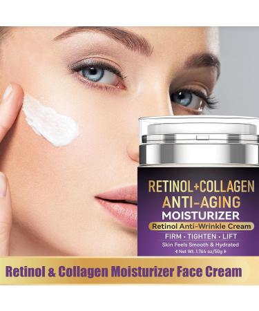 Retinol & Collagen Moisturizer Face Cream Retinol Cream for Face with Hyaluronic Acid for Anti Aging & Wrinkle Repair Day & Night Moisturizer for Wrinkles Firming & Lifting 1.76 Fl Oz - Buy Online on GoSupps.com