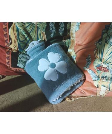 Kediopio 1L Hot Water Bottle with Fleece Cover Cozy Heat Therapy for Cramps & Pain Relief Blue with Kangaroo Bag - Buy Online on GoSupps.com